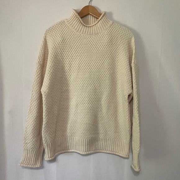 Zessica LIKE NEW cream mock neck chunky knit oversized sweater size XL - Picture 1 of 5